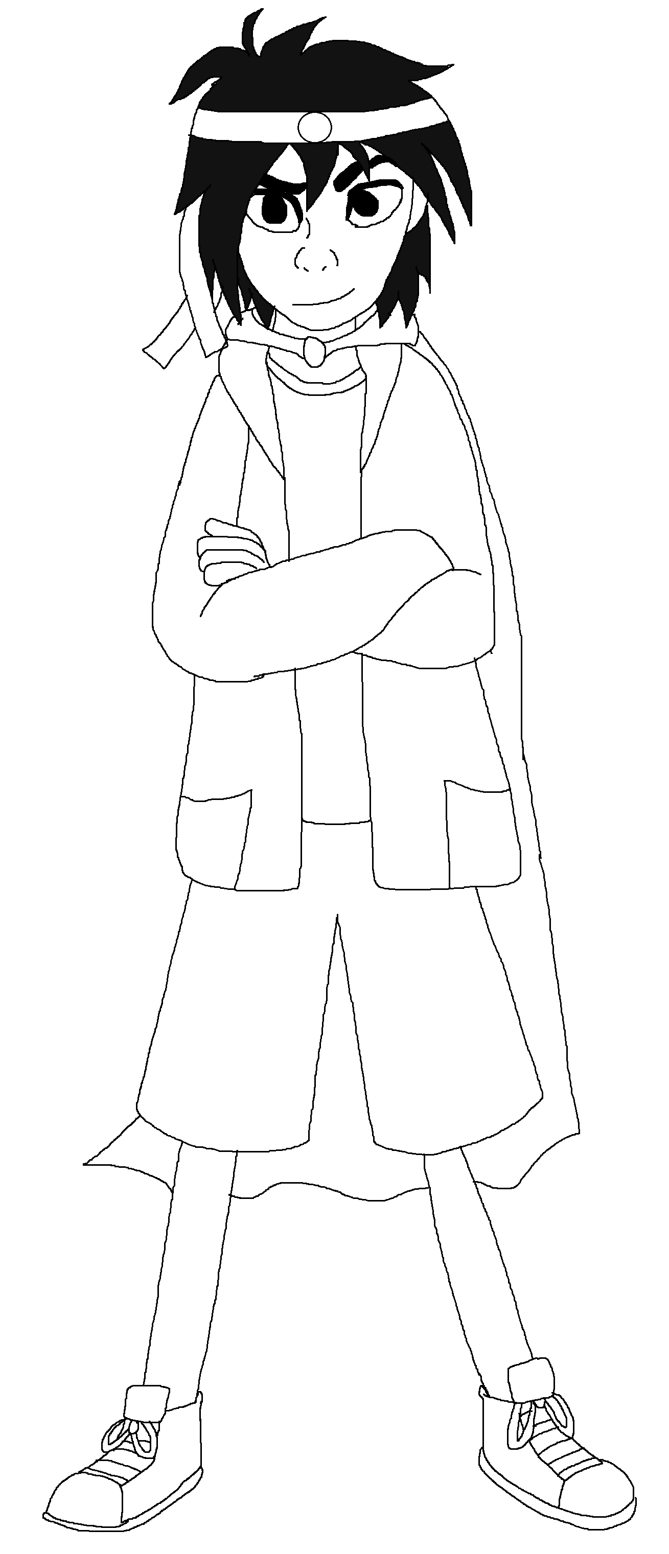 Hiro wearing a Japanese Bandana and Cape by Rainbow-Dash-Rockz