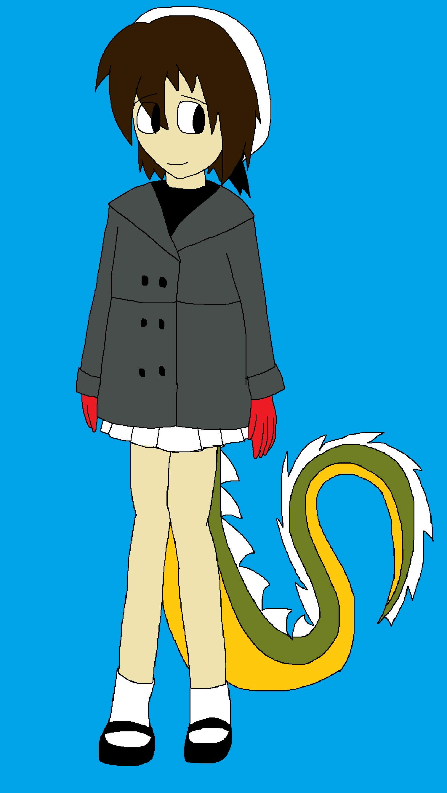 Arthur wearing a Sakura's uniform with winter coat by Rainbow-Dash-Rockz