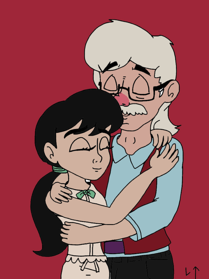 Melody hugging Geppetto (Colored) by Rainbow-Dash-Rockz
