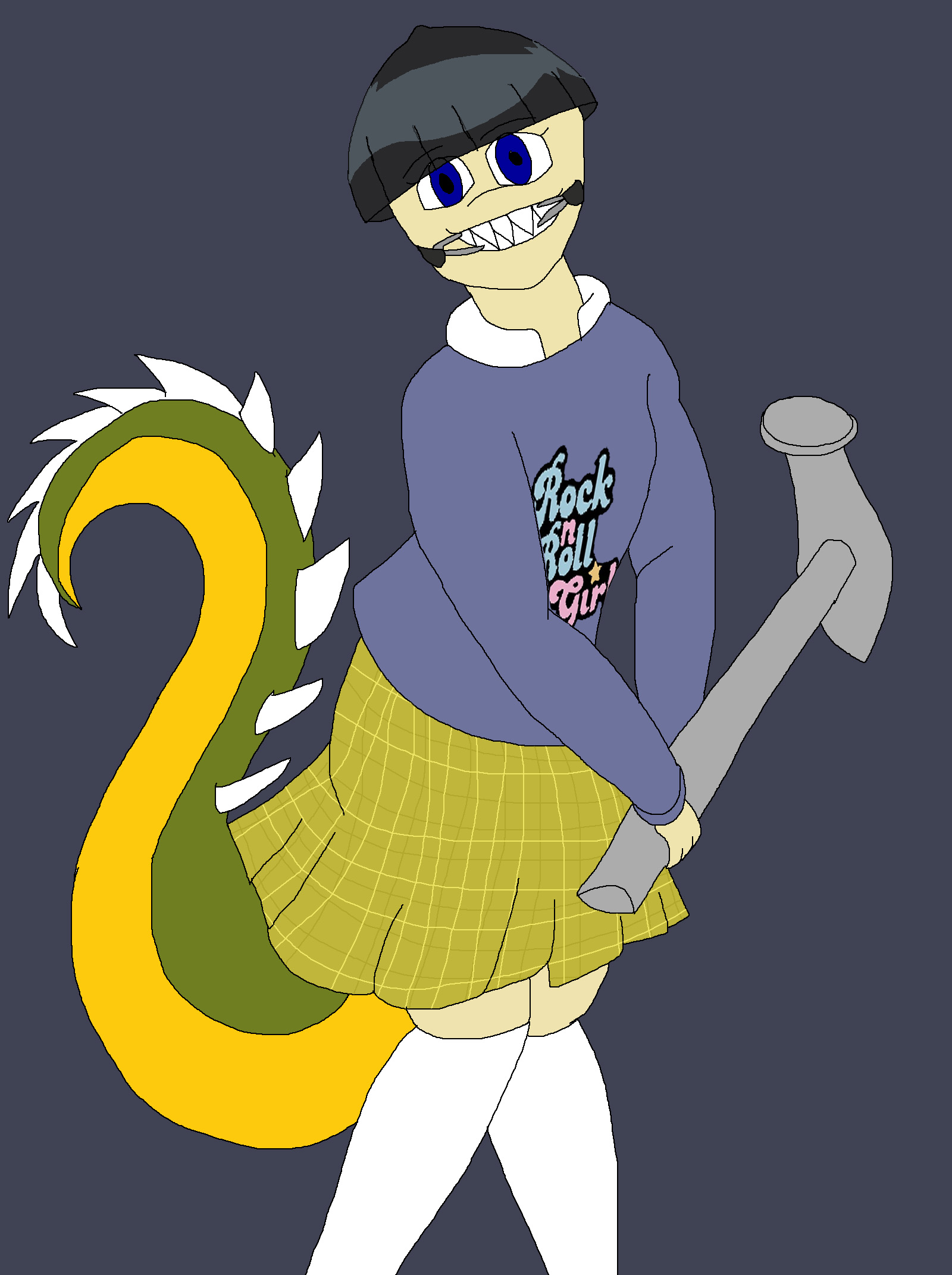 Audrey with a Hammer (Colored) by Rainbow-Dash-Rockz