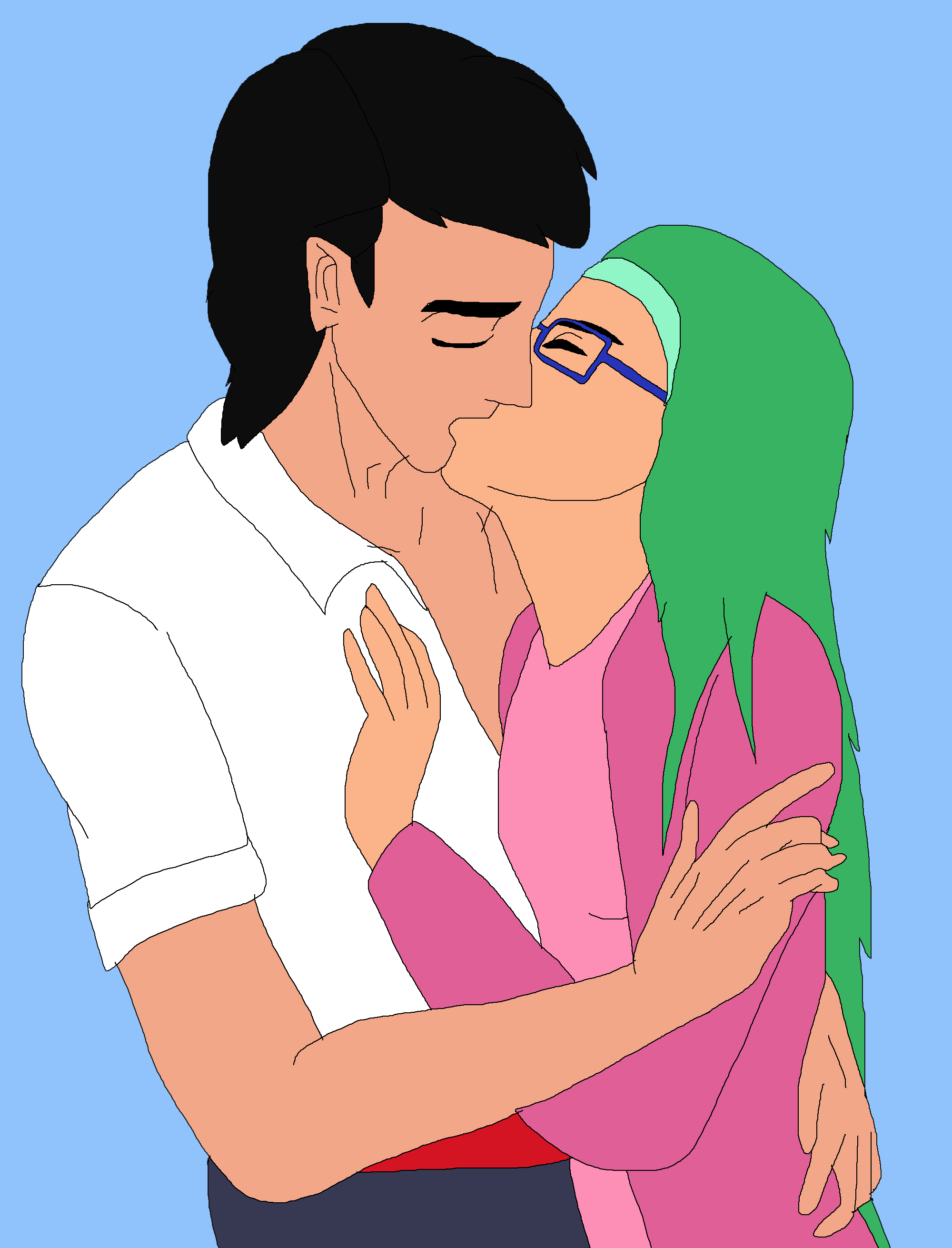 Prince Eric and Dakota kissing by Rainbow-Dash-Rockz