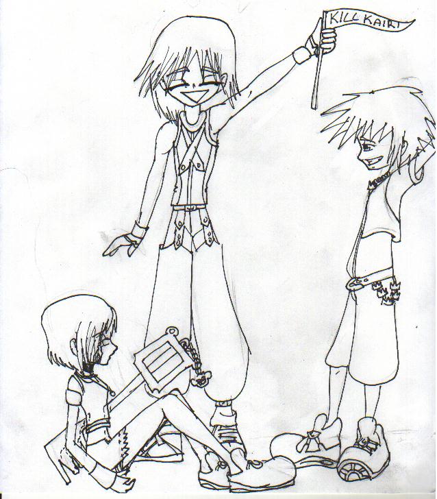 Even the KH people hate Kairi.(black and white) by Raining