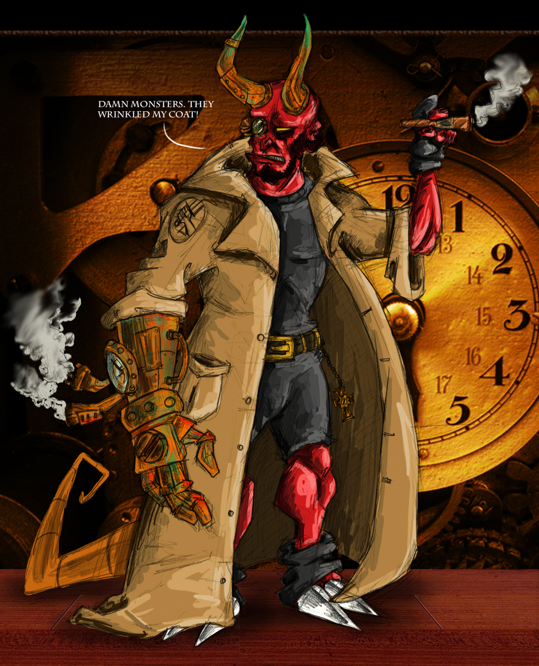 Steampunk Hellboy by Rakshiv