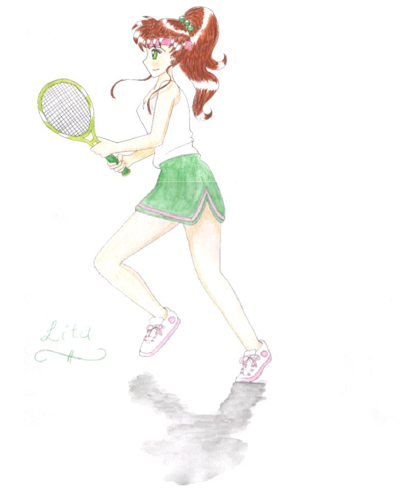 Lita Playing Tennis by Ralinde