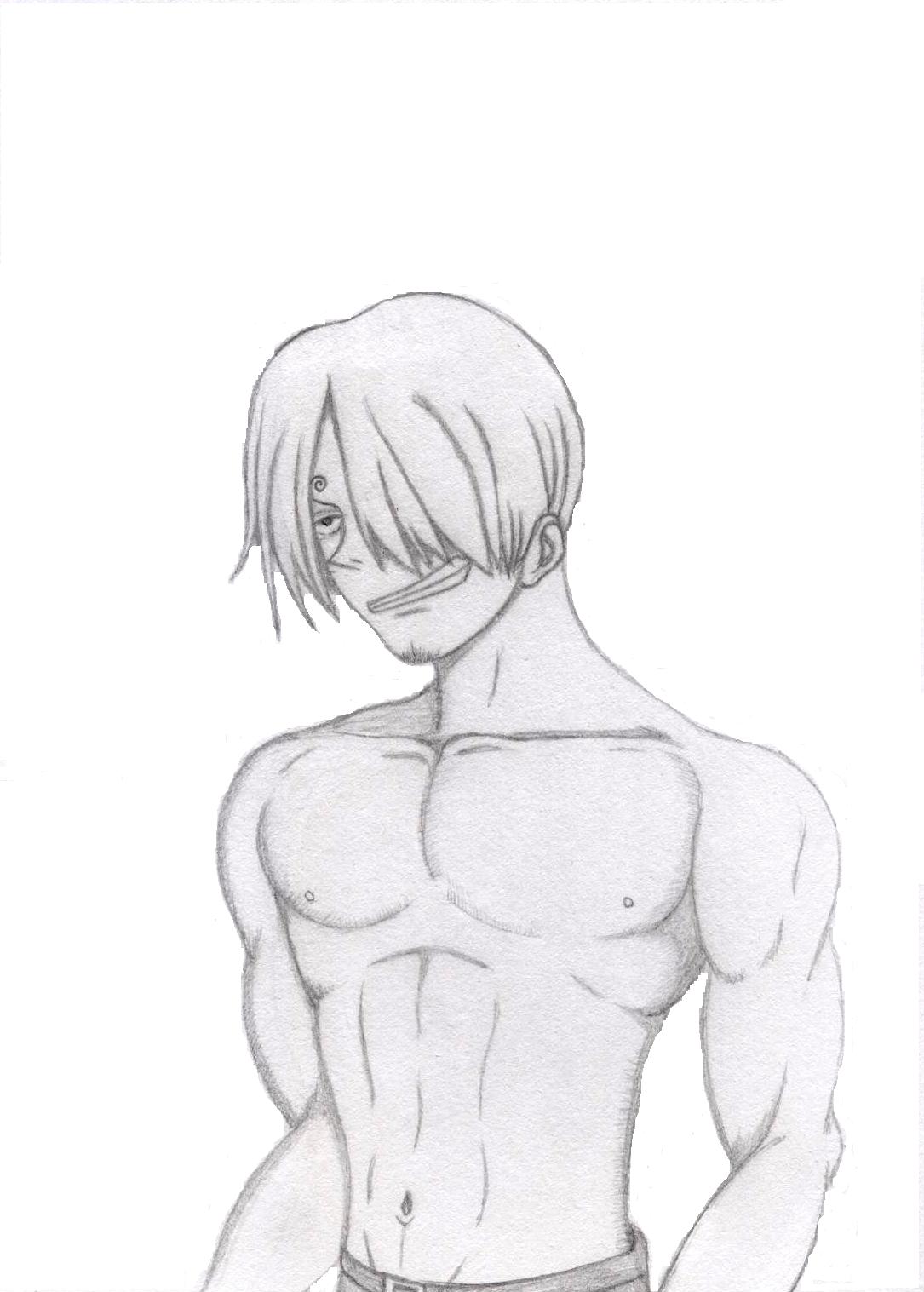 Sanji, shirtless by Ran_The_Hyena