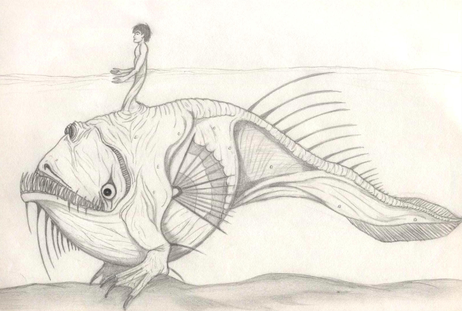 Strange Creature 1 (Anglerfish...) by Ran_The_Hyena