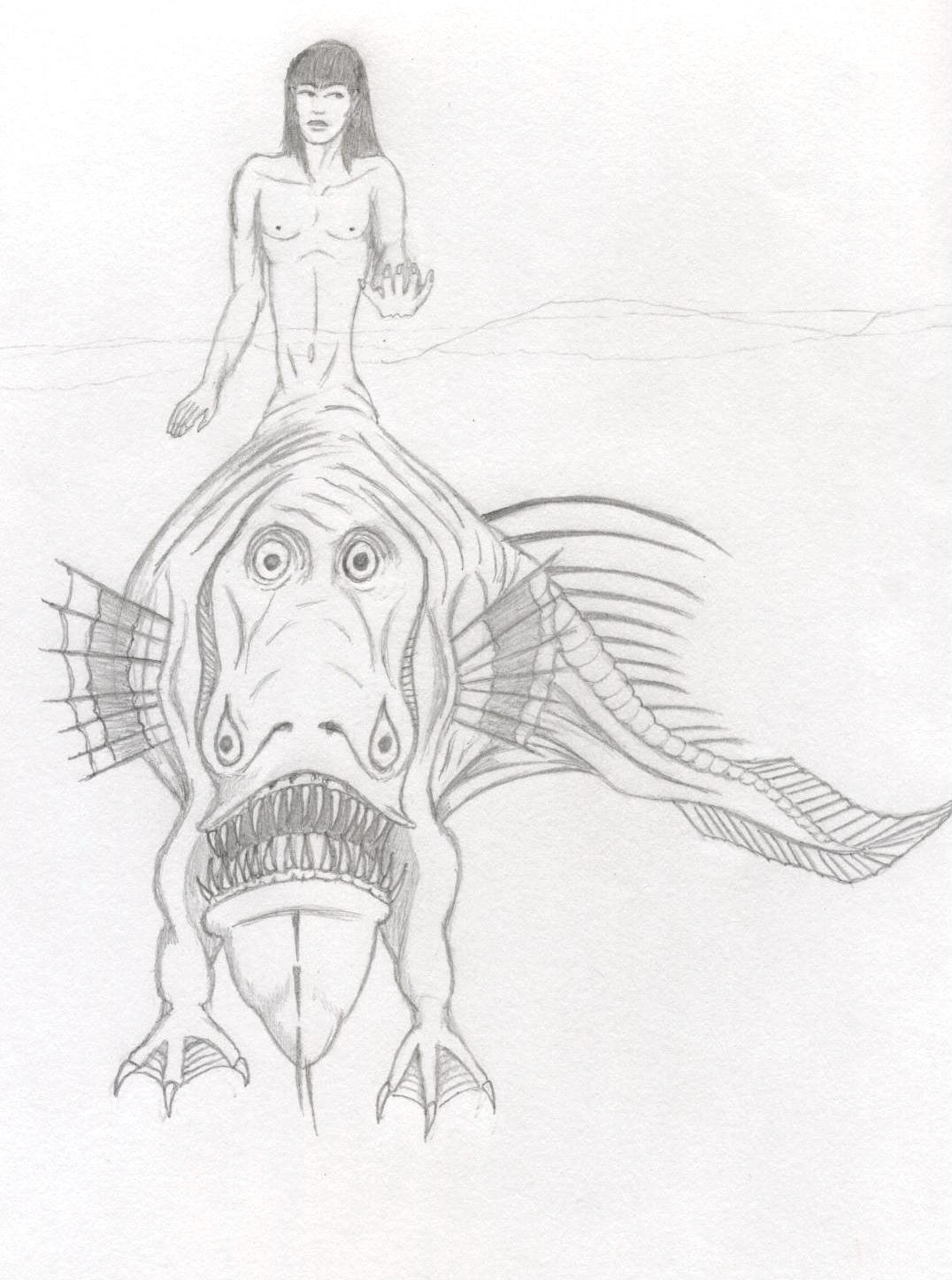 Strange Creature 1, Anglerfish, close-up by Ran_The_Hyena
