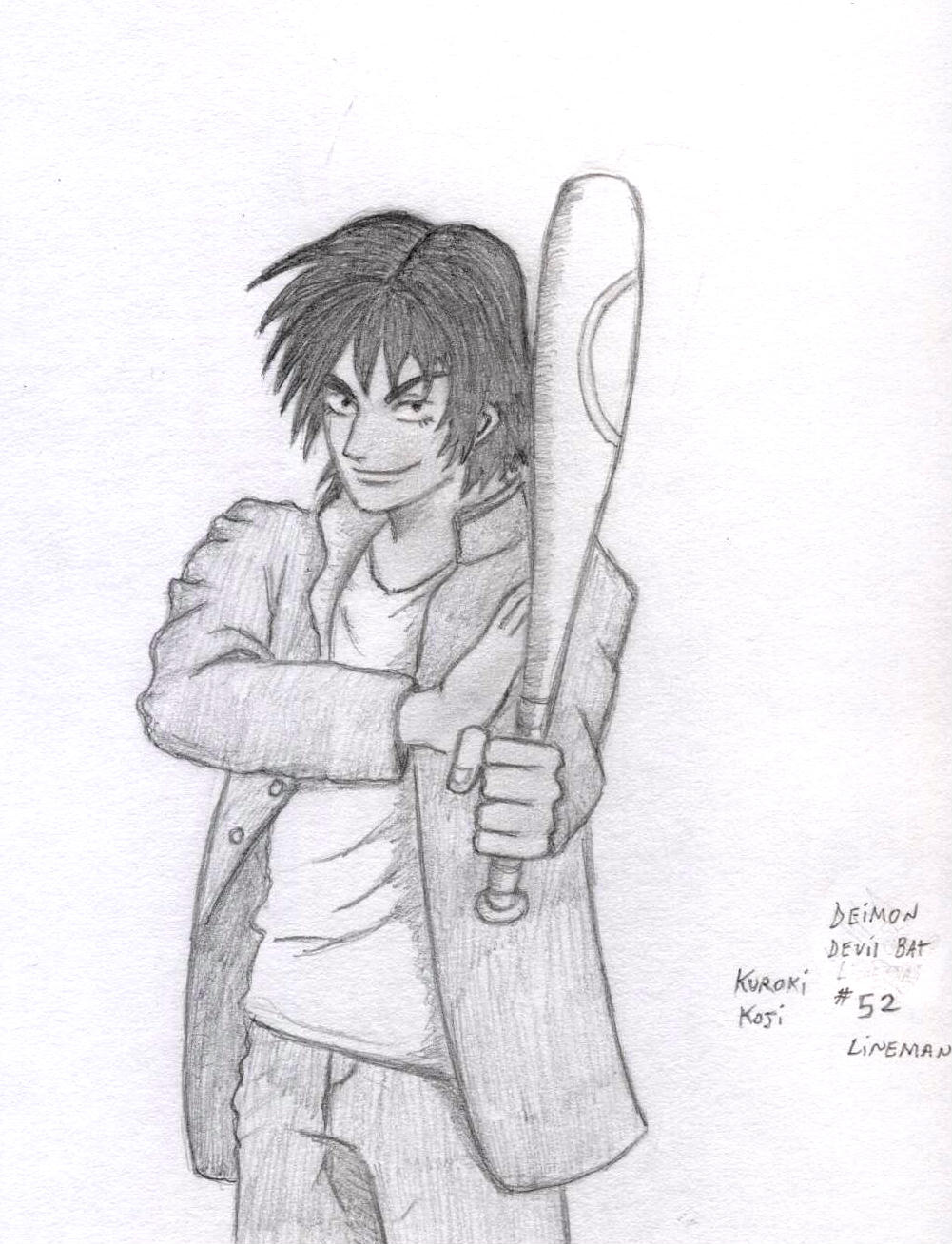 Kuroki with a bat by Ran_The_Hyena