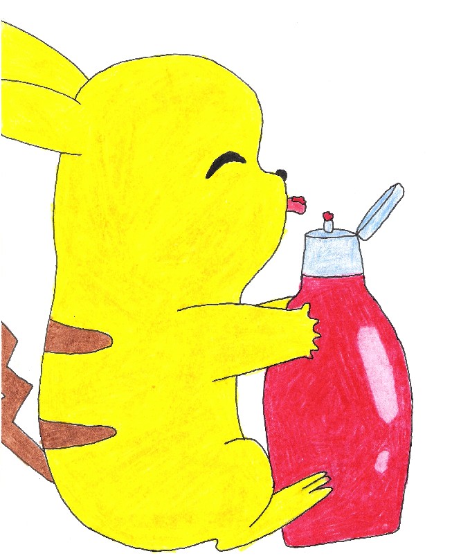 Pikachu Sure Loves Ketchup... by Ranson
