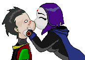 Raven and Robin kiss by Raven676
