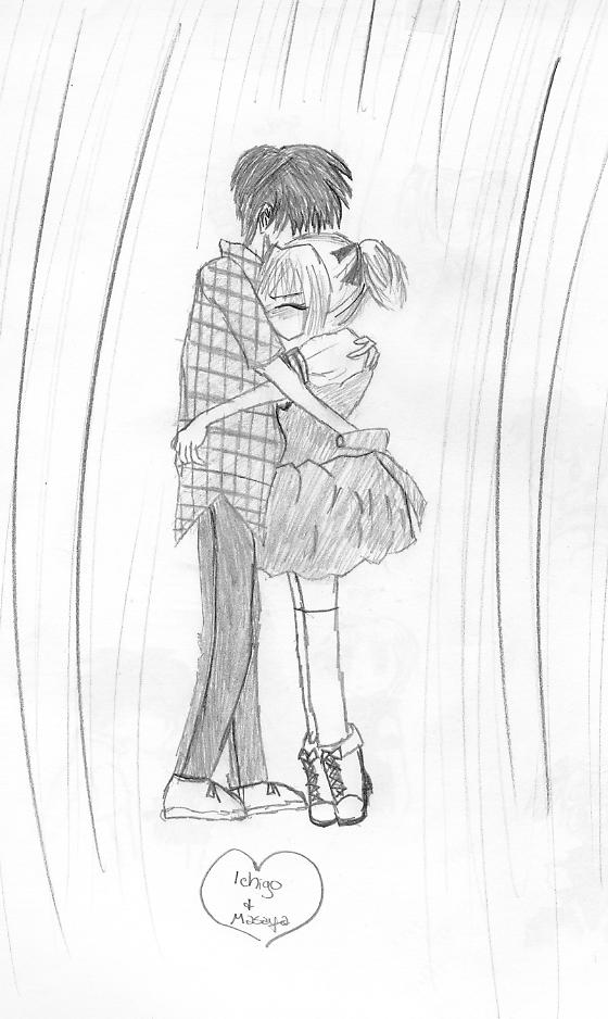 Ichigo and Masaya hugging! by RavenGothGirl