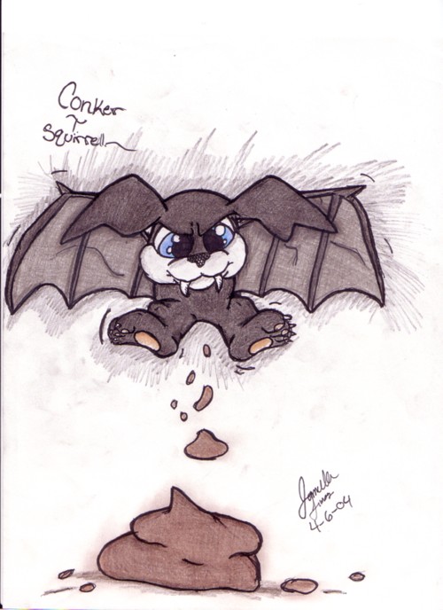 Conker as a Bat (Spooky Level) by RebeliousSquirrel_Kill_Tediz_