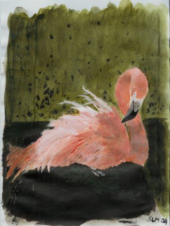 A flamingo by Rebus