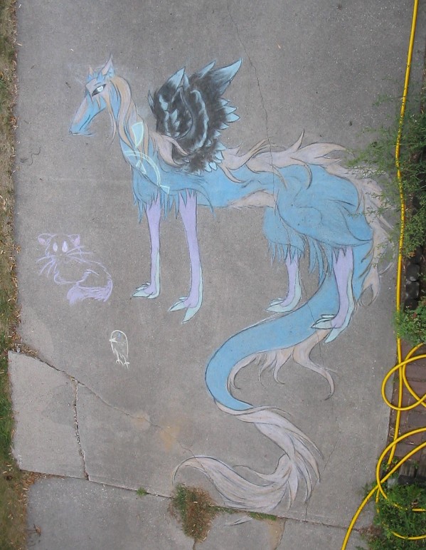Sidewalk Chalk Dragon by RedPaint