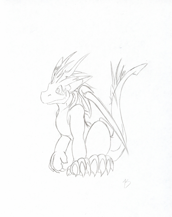 Young Thunder Dragon  -*sketch*- by Red_Phoenix