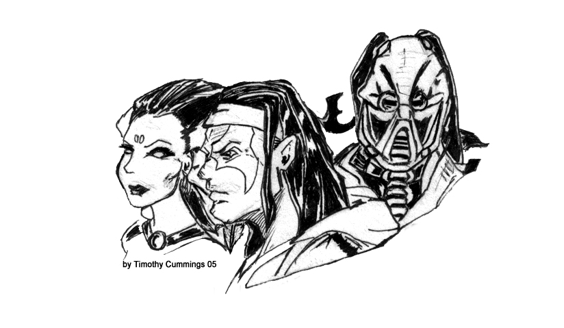 Sindel, Nightwolf, and Kabal by Redsoul