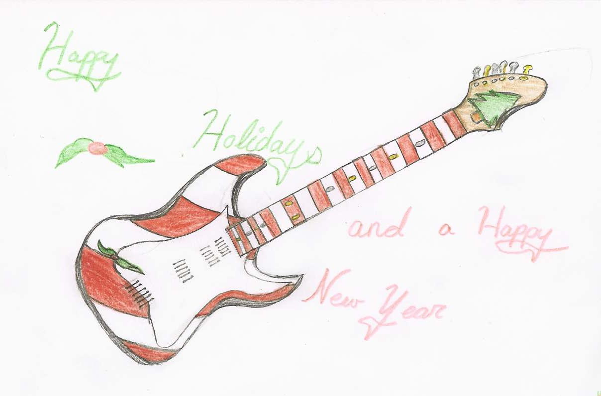 Rockin` Holiday 'lectric Guitar by Redstarsage