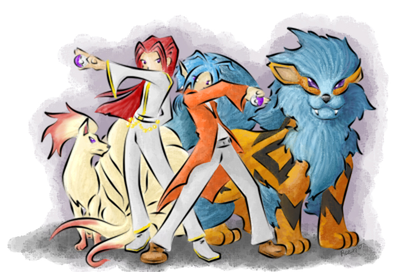 Dreal and Lavez with Pokemon by Reen