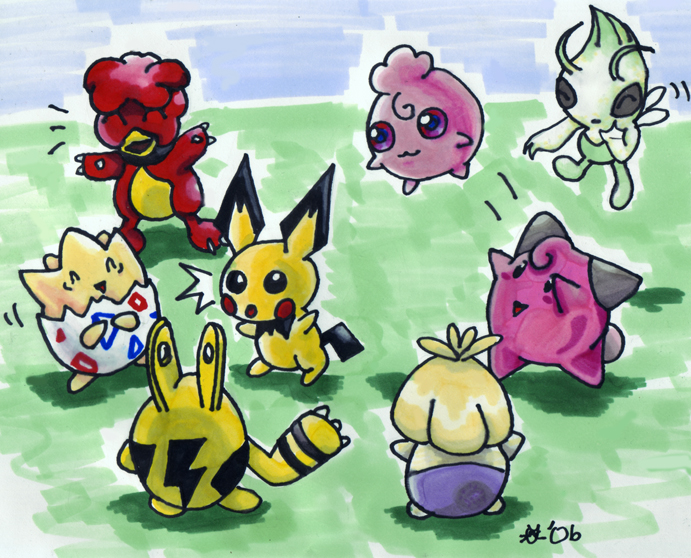 Baby Pokemon at Play by Reepicheep-chan