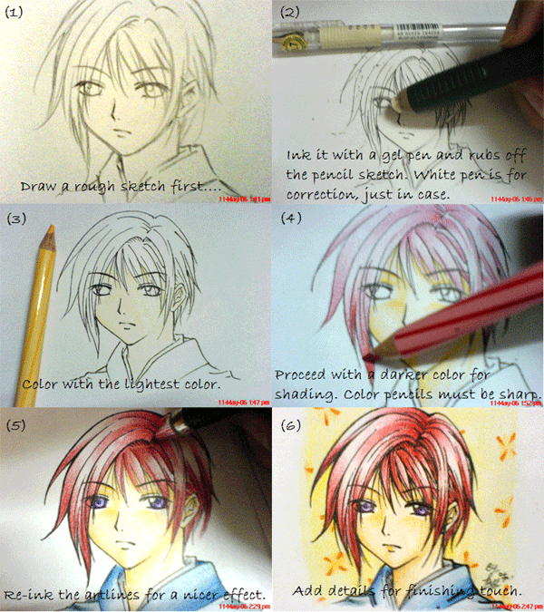 Six simple steps on how to do a traditional art by Rei-chan