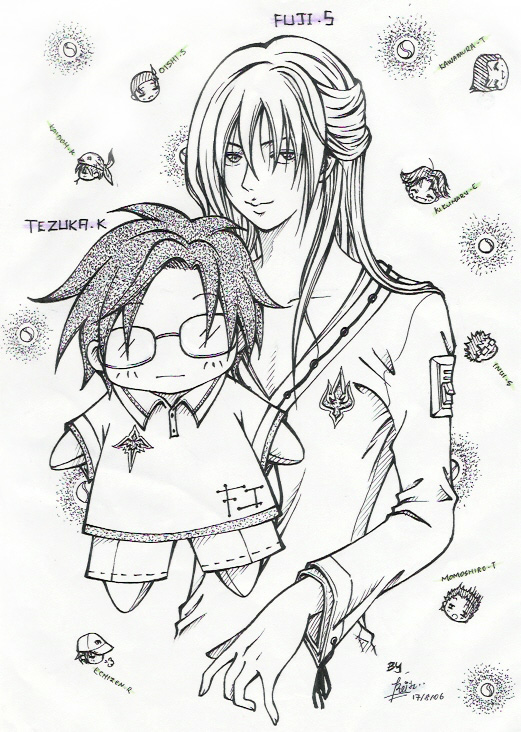 Long-haired Fuji and Tezuka plushie by Rei-chan