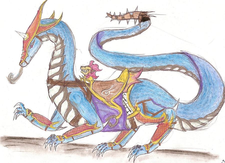Battle dragon - winged lion by Renishinio