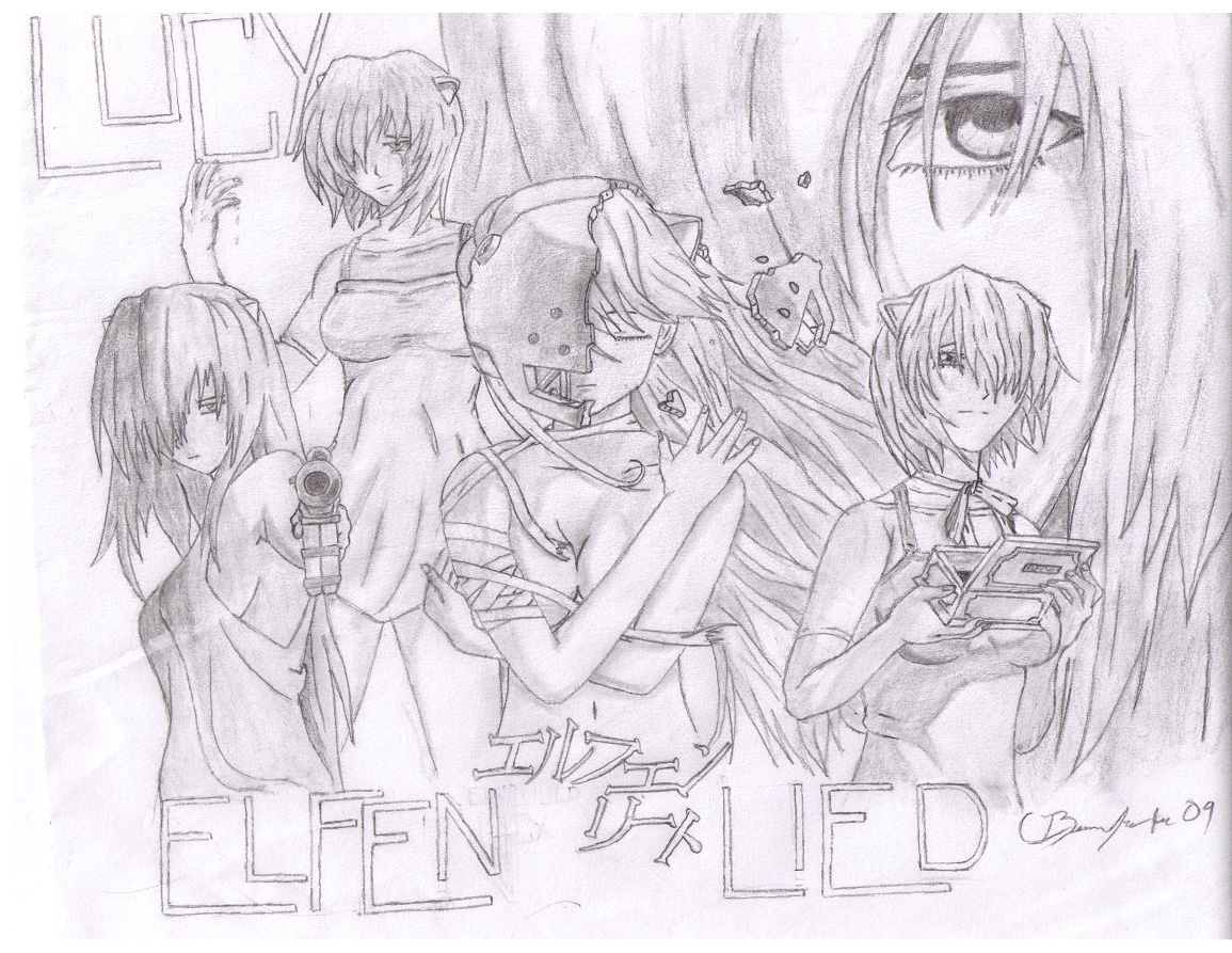 Elfen Lied Lucy Collage by Reno317