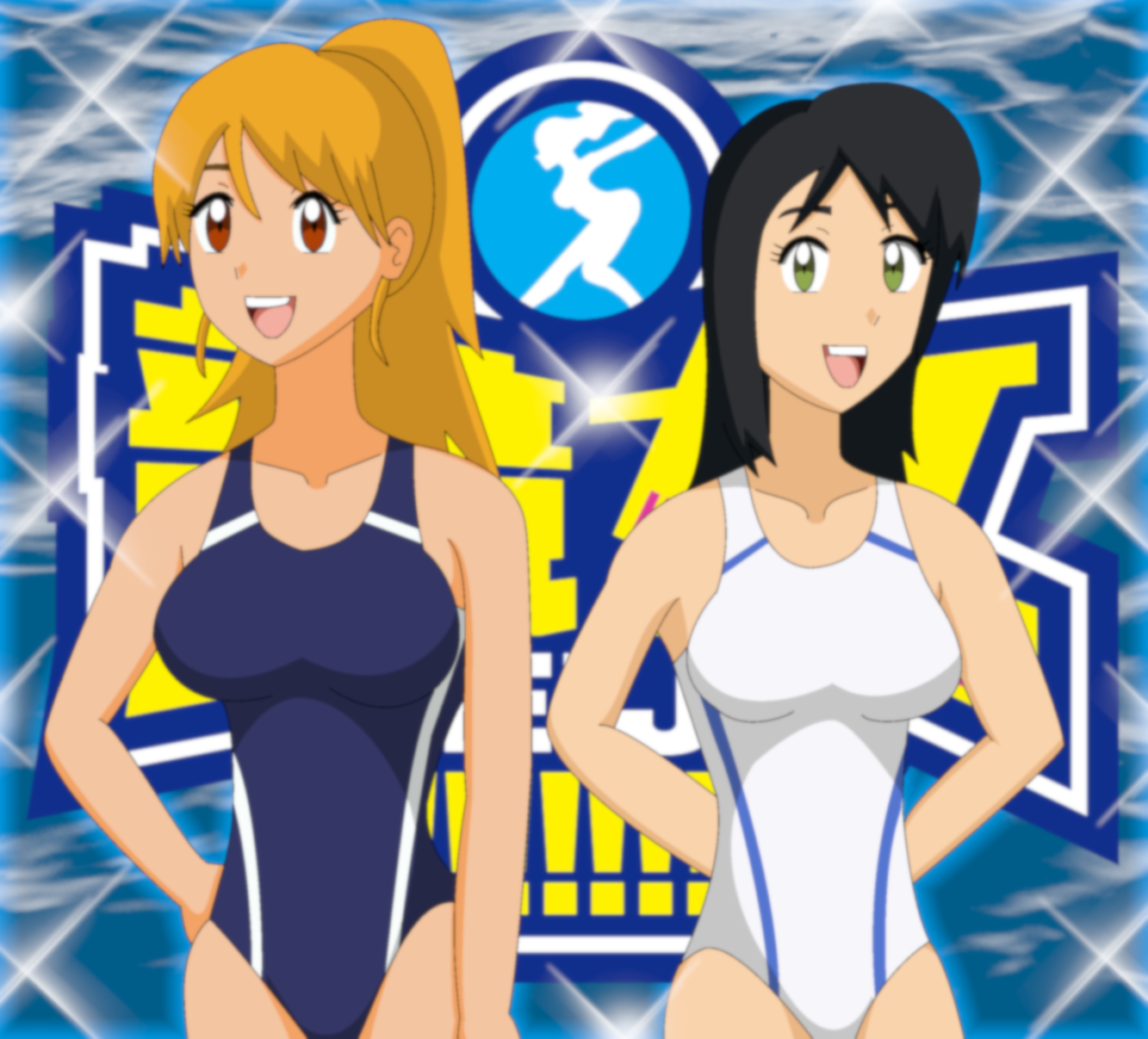 The Girls in Keijo!!!!!!!! Swimsuits by RevolutionHellCowboy