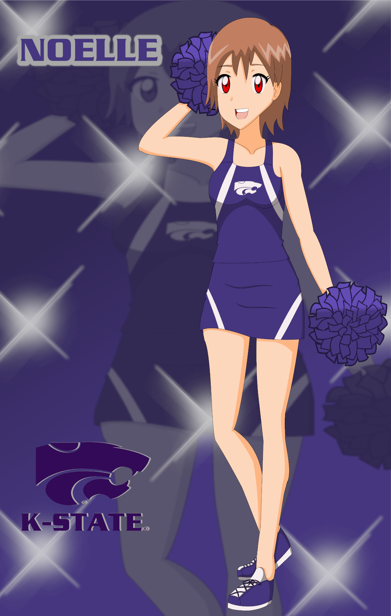 Noelle as a K-State cheerleader by RevolutionHellCowboy