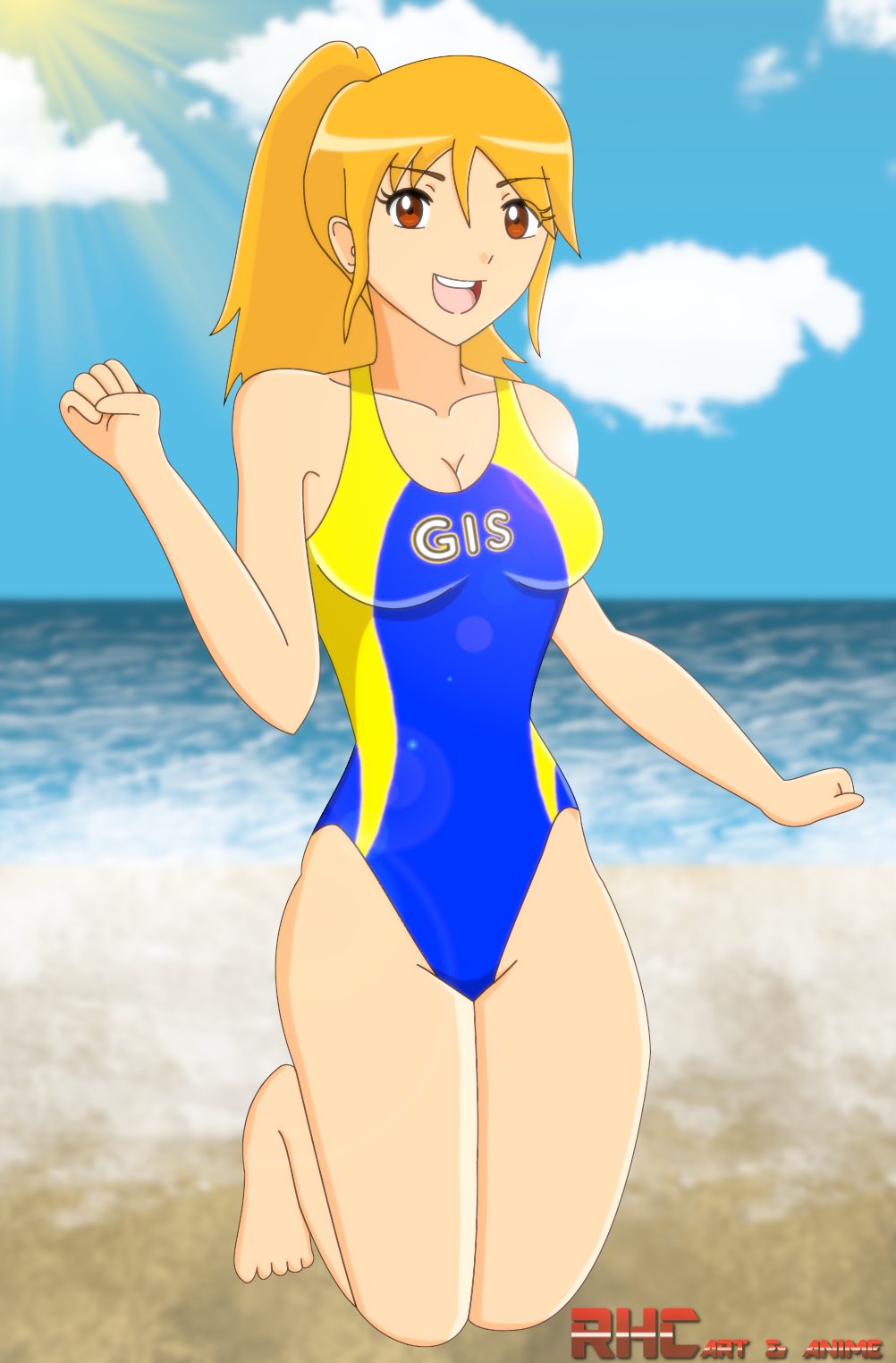 Giselle at the beach by RevolutionHellCowboy