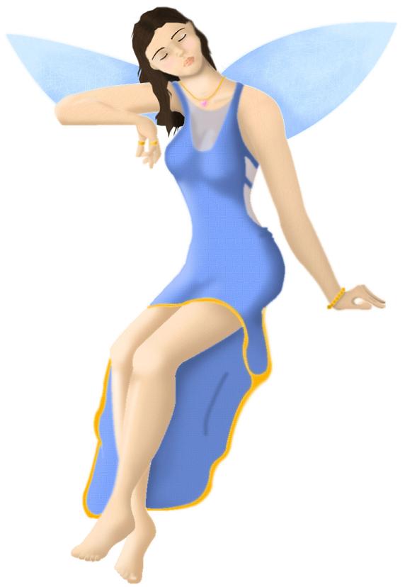 Relaxed Fairy (colored) by RiceBallsandGreenTea