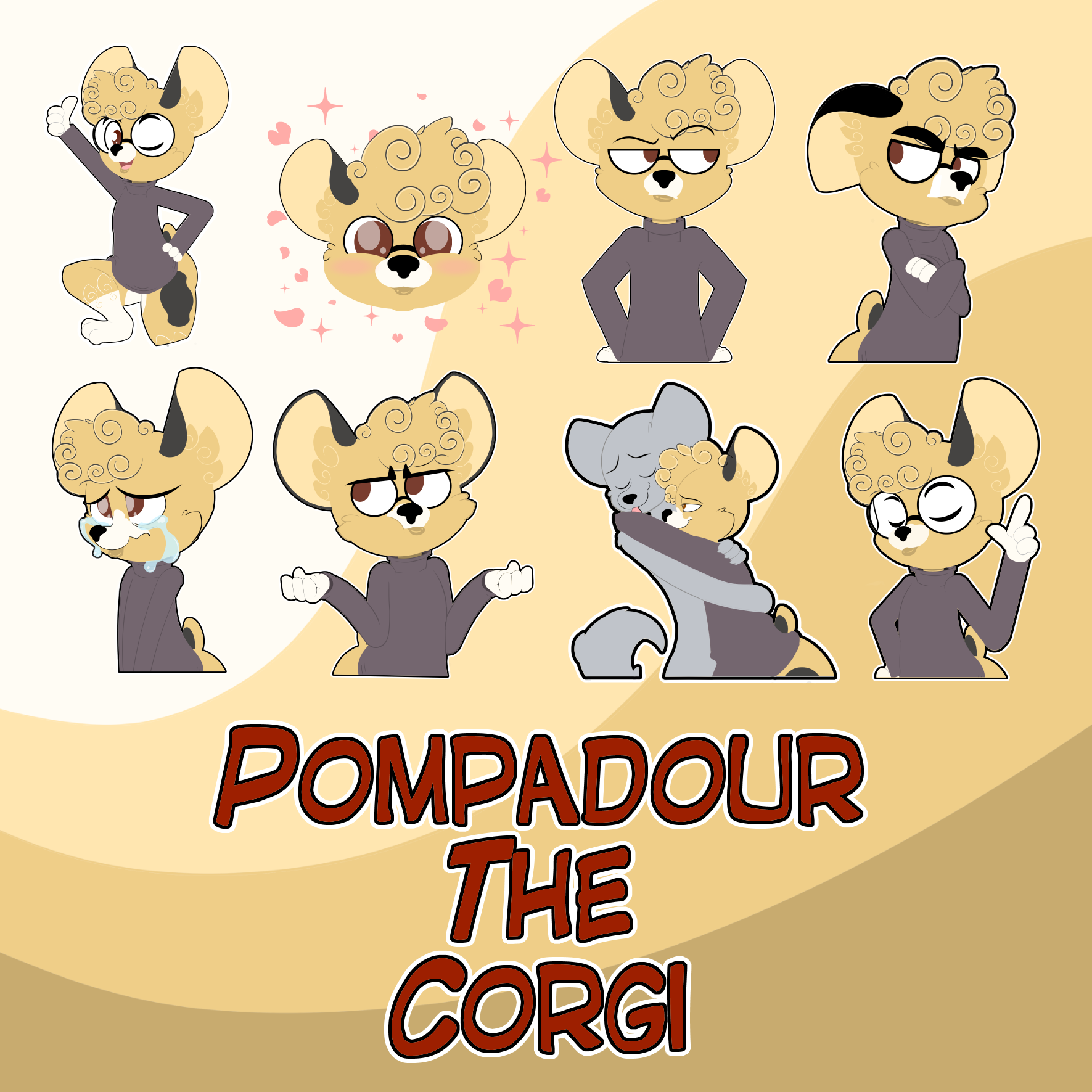 2019 - Pompadour sticker pack by RickRaccoon