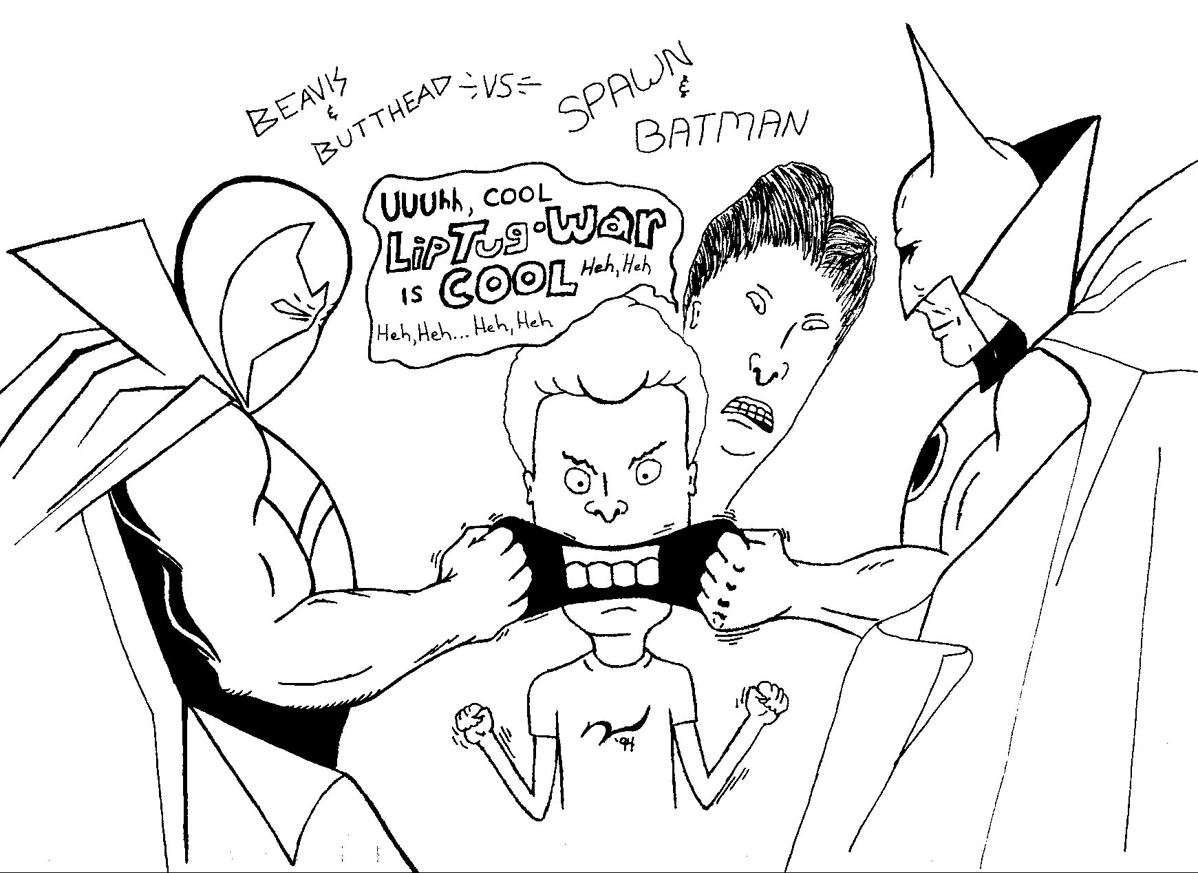 Beavis and Butthead vs. Spawn and Batman by RickyDragonLV