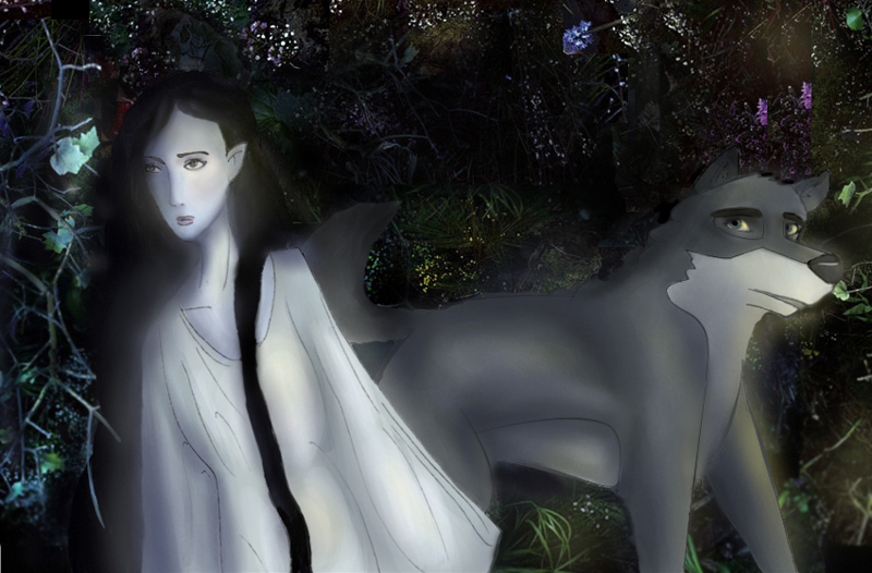 Huan and Luthien by Rii