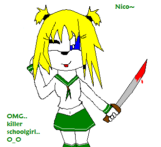 Nico is a killer school girl by Rikku_Mogonei