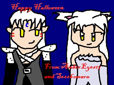 Happy Halloween from me and Sesshomaru by Riku_And_Sesshomaru_are_Mine
