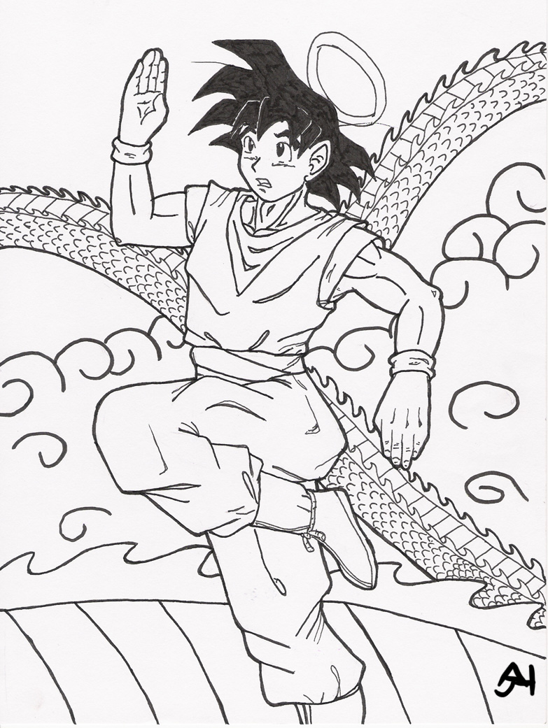 Color Me! Goku on snake way by Rikuchan