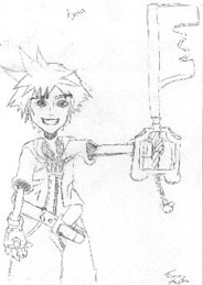 Sora and his keyblade by Rikufreaked