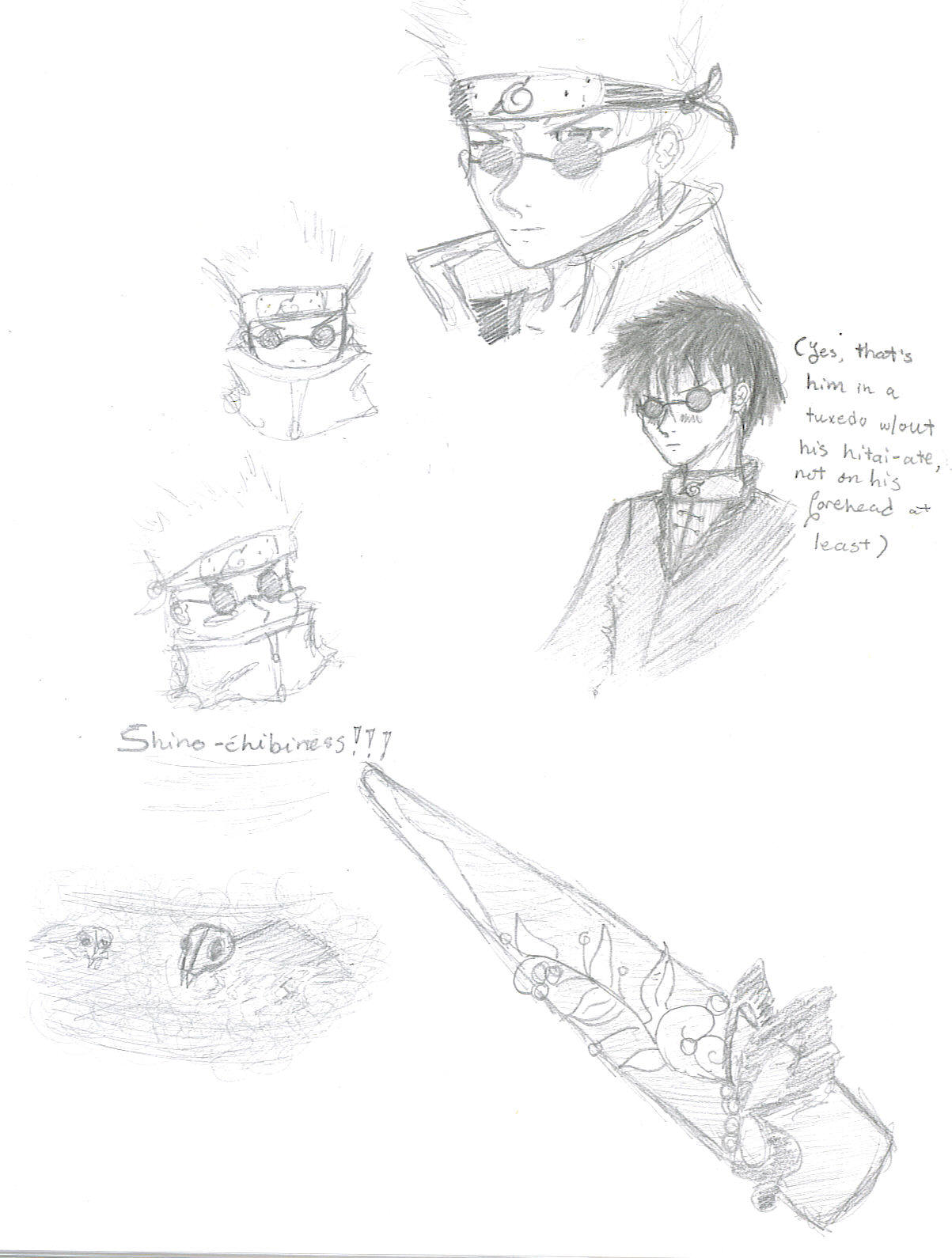 Shino Fanfic Sketches by RingLupine