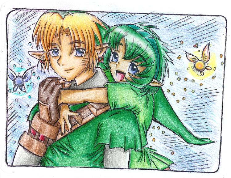 Link and Saria by Rinkuchan