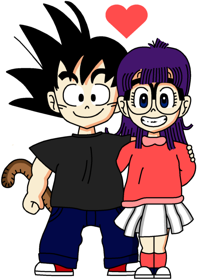 Goku and Arale - Happy Couple by RisanF