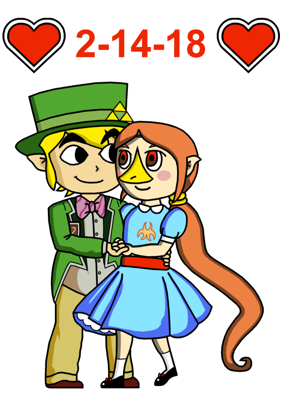 Link and Medli - Valentine's Day 2018 by RisanF