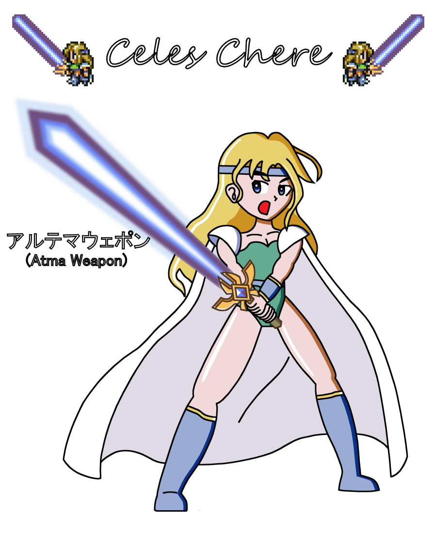 Final Fantasy: Celes with the Atma Weapon by RisanF
