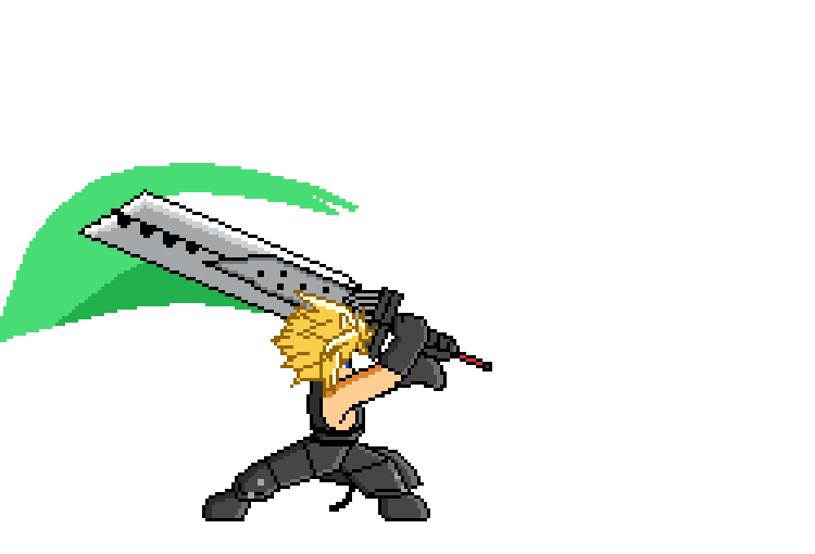 Cloud Strife Custom Sprite - Fusion Sword Attack by RisanF