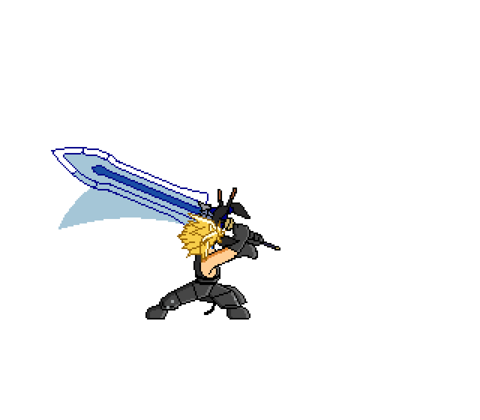 Cloud Strife Custom Sprite - Ultima Weapon Attack by RisanF