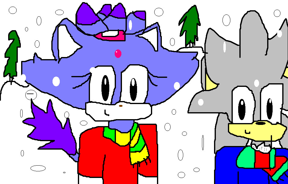 Blaze and silver in the snow! by Rixithedevil