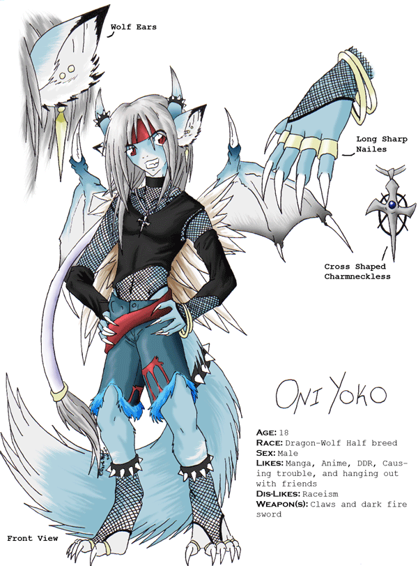 Oni Yoko the Dragon-Wolf by RizyuKaizen