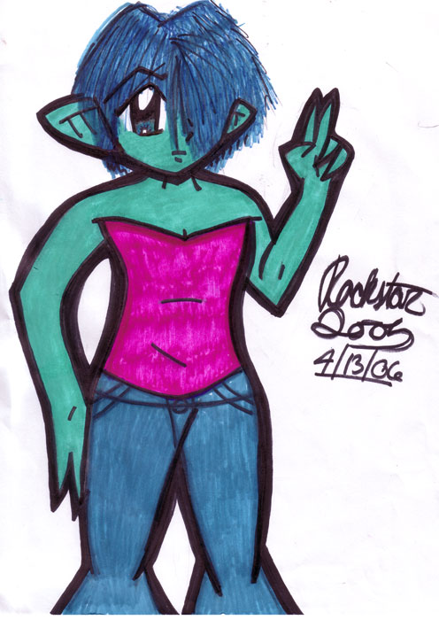 Some Random Elf Girl Coloured w/ marker... O.o by RockStar2005