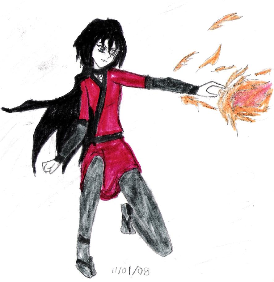 Sasha the Fire Bender by RoseQueen