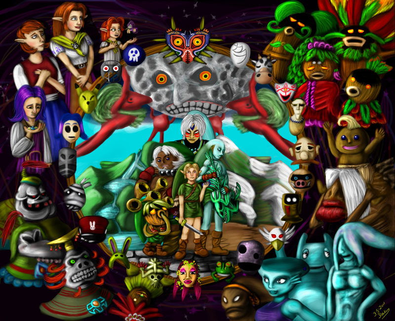 Majoras mask by Rowena-white